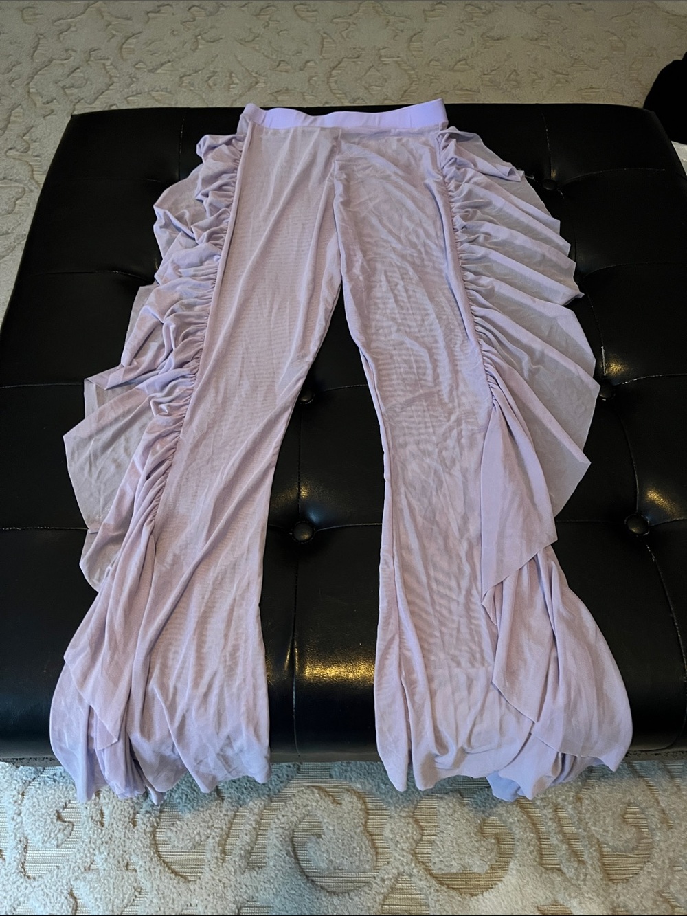 SHEIN Lilac Ruffle Flare bathing suit cover up pants.